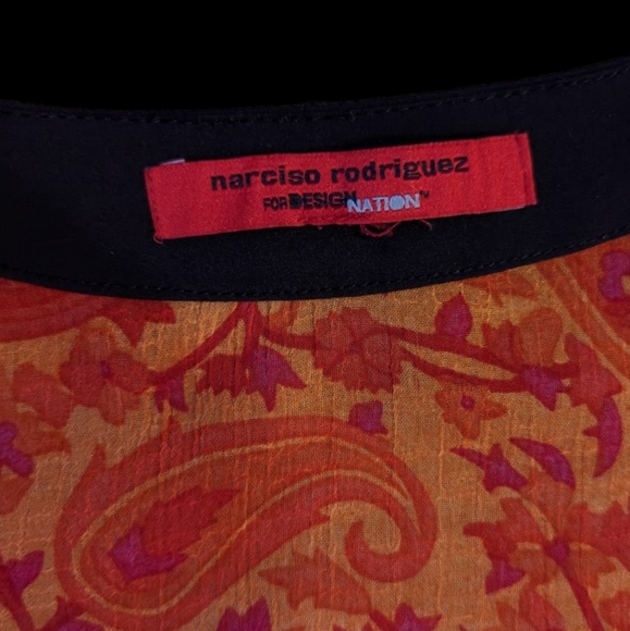 Narciso Rodriguez for Design Nation Bright Paisley Dress sz M - Picture 5 of 6